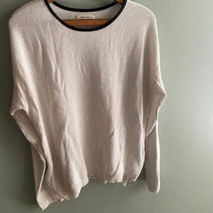 Zara Girls Knitwear White Sweater With Side Zips